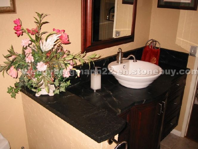 Black Minas Venata Soapstone Vanity Top