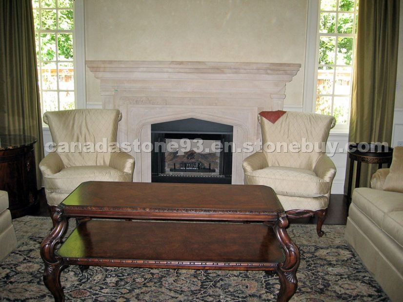 Fireplace Carved in Cream Dijon French Limestone