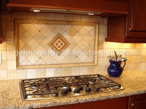 Light Travertine Tile Backsplash