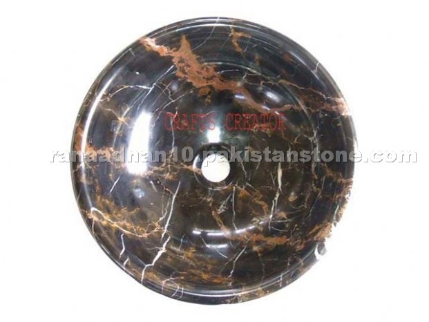 Black Gold Marble Wash Basin
