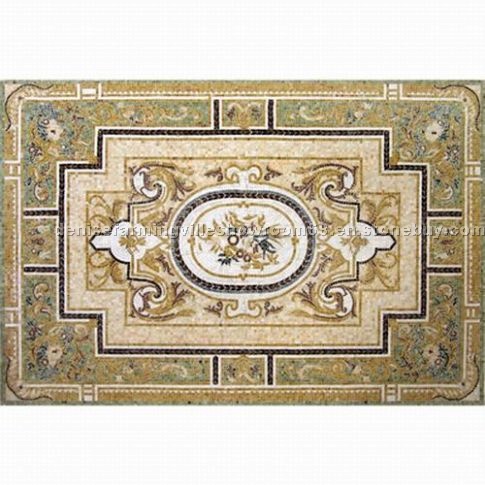 VICTORIA ONYX 72X48 ROSONE MOSAIC MADELLION