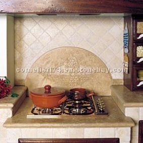 Embossment for kitchen, travertine chiaro