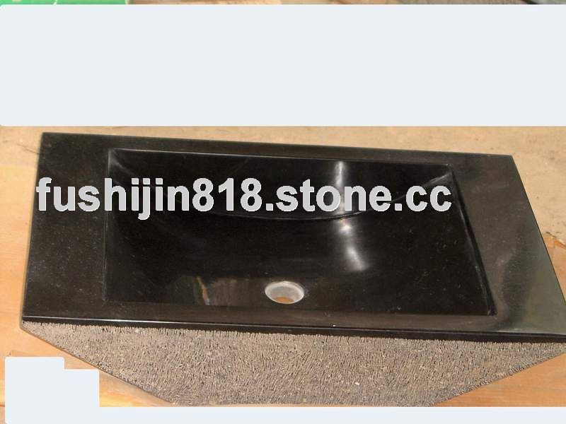 black granite sink