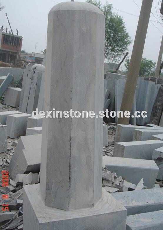 blue limestone columns