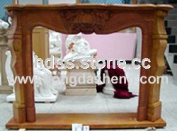 Red Marble Fireplace