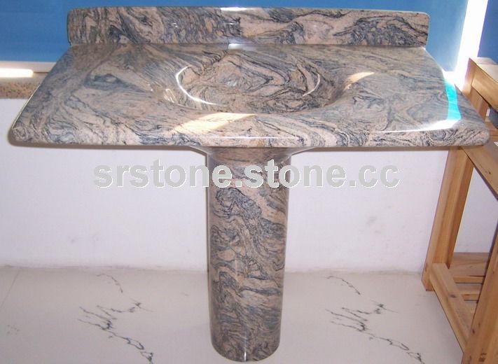 Bathroom Pedestal Sink (Granite China Juparana)