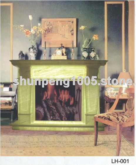 marble translucent fireplace