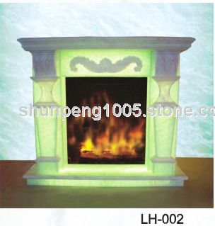 marble translucent fireplace