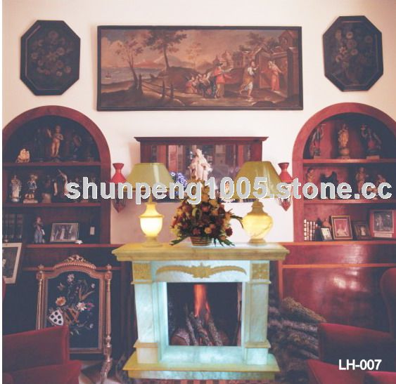 marble translucent fireplace