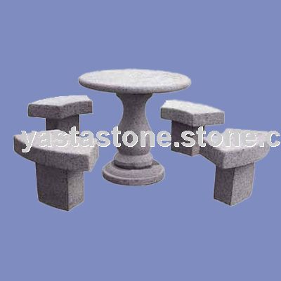 Granite or Marble Table and Chair