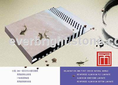 Aluminum honeycomb composite with marble panel, thin tile