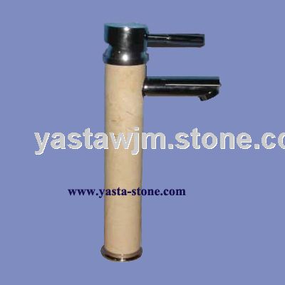 White marble bathroom faucet