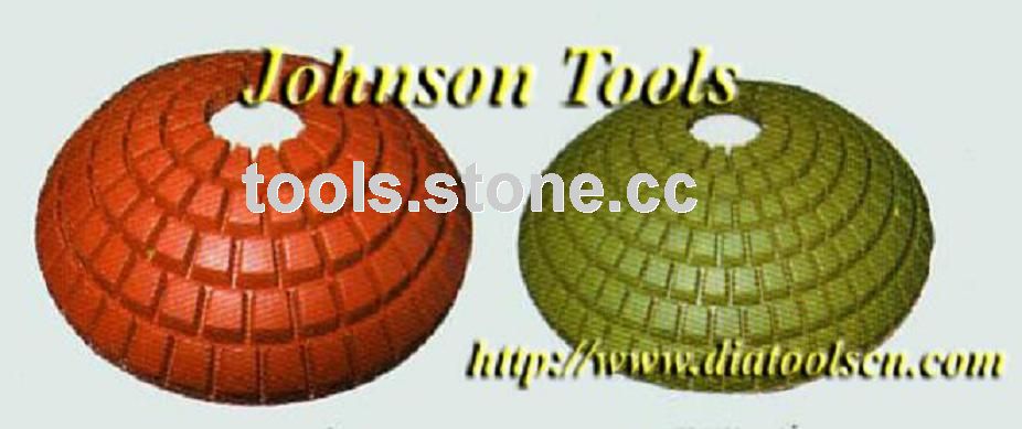 Flexible diamond convex polishing pads