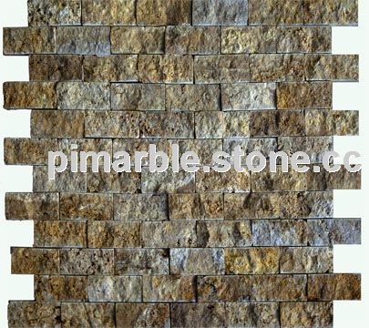 Split face 2.3x4.8 yellow travertine