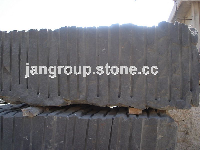 black granite blocks
