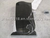 black granite tombstone