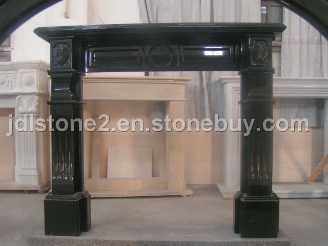 black fireplace