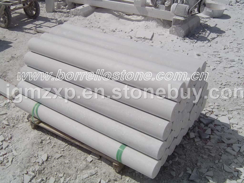 snow white marble column