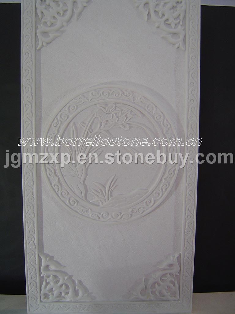 pure snow white marble relief