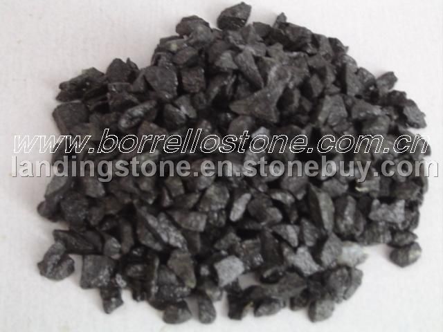 black gravel, black chippings, black crushed stone