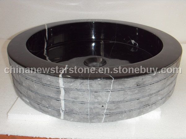 China Nero Margiua sinks,marble sink