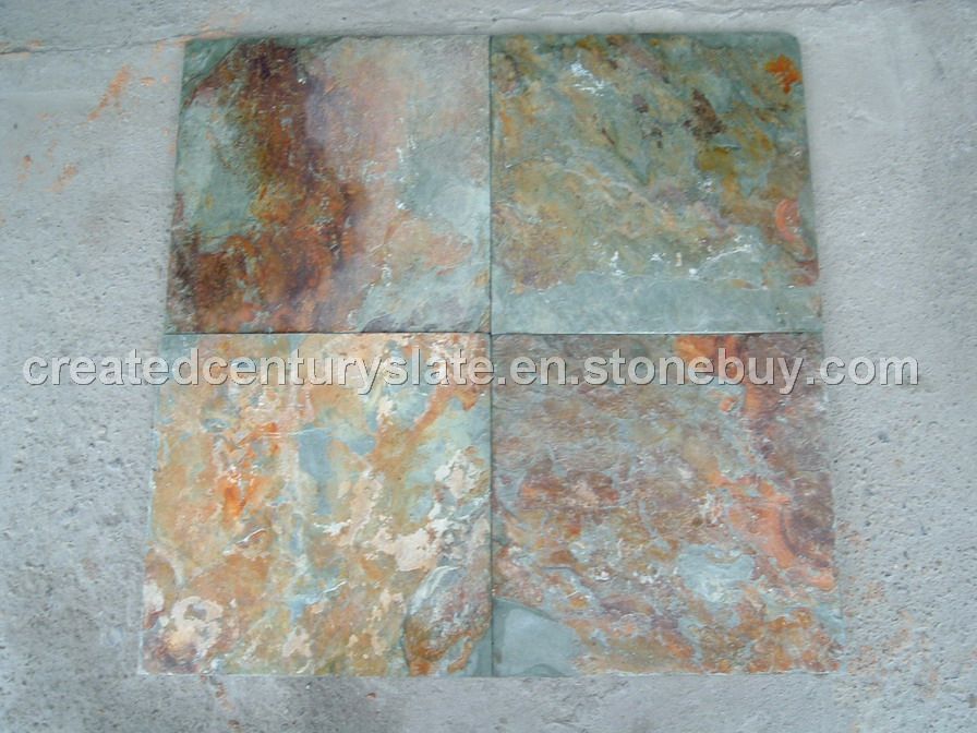 mutilcolor flooring slate tile