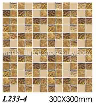 glass with stone mosaic
