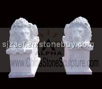 White Marble Lion Sculpture