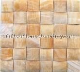 Marble mosaic tile of honey onyx marble
