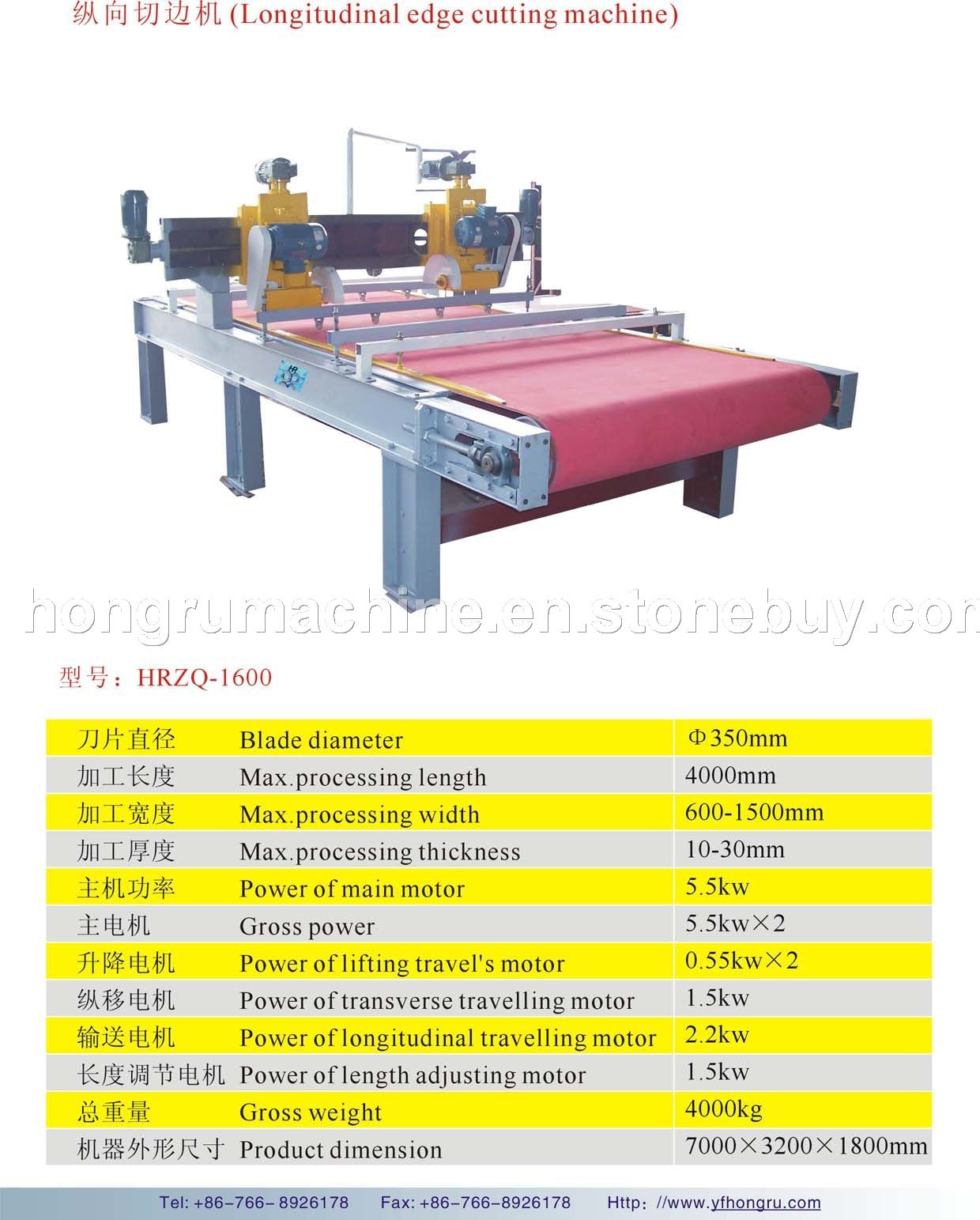 Longitudinal edge cutting machine