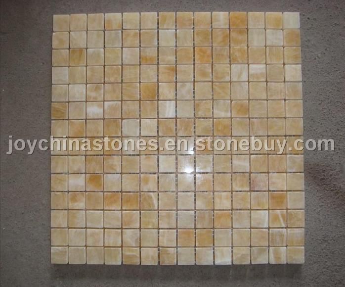Honey Onyx, yellow onyx mosaic tile