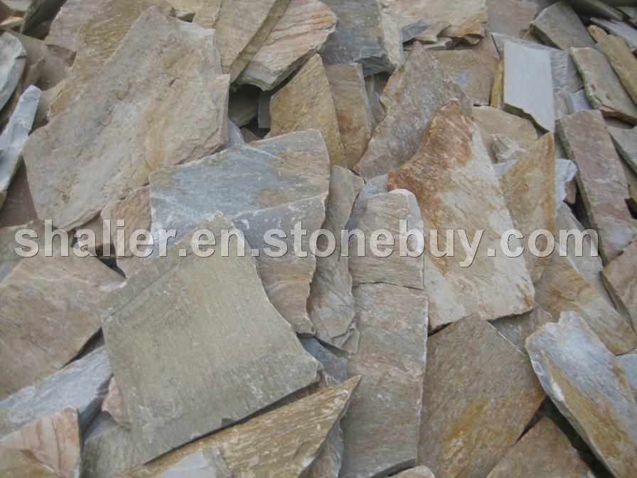 yellow paving stone