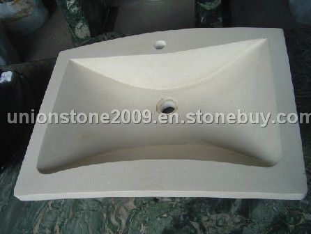 Ligth beige marble vessel (basin sinks)