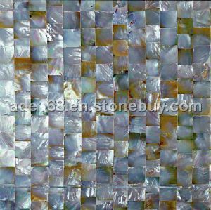 Freshwater shell mosaic tile