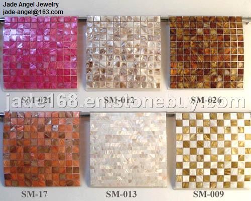 Freshwater shell mosaic tile