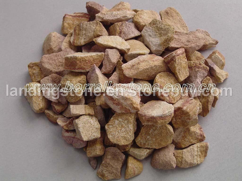 yellow gravel, yellow chippings, yellow crushed stone