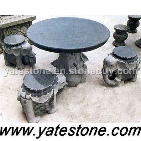 Granite table and chair 02
