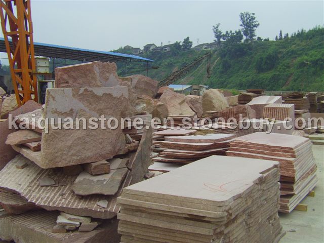red granite block