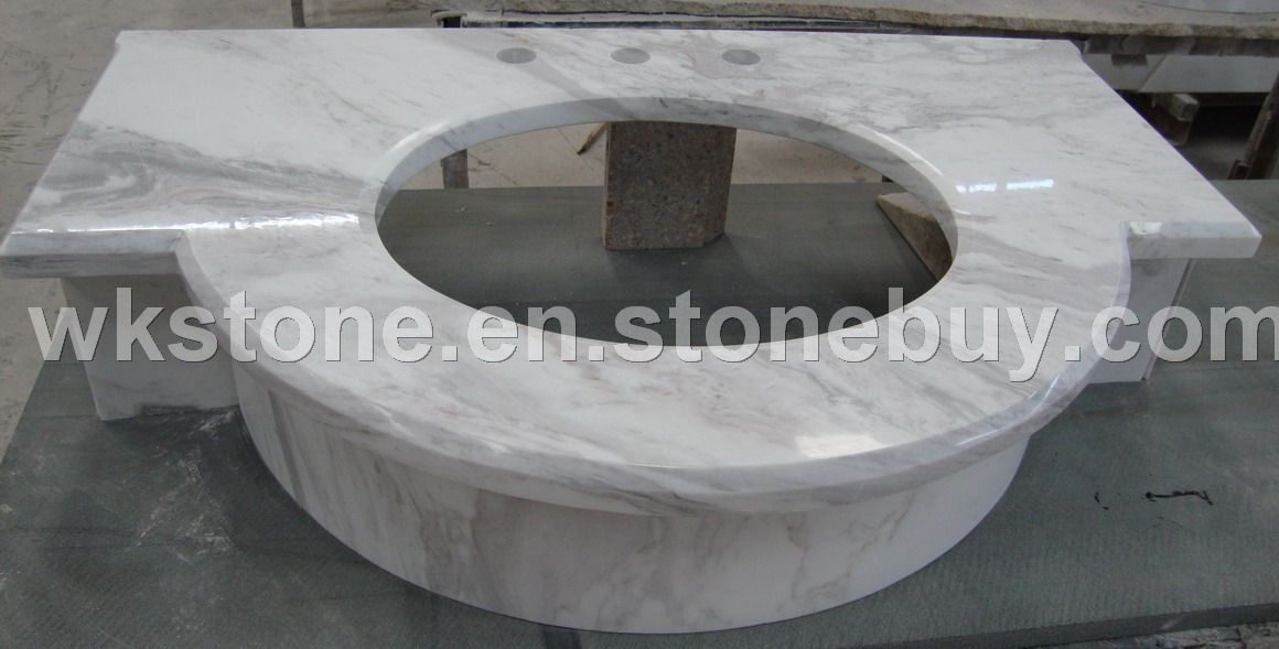 volakas white marble vanity top