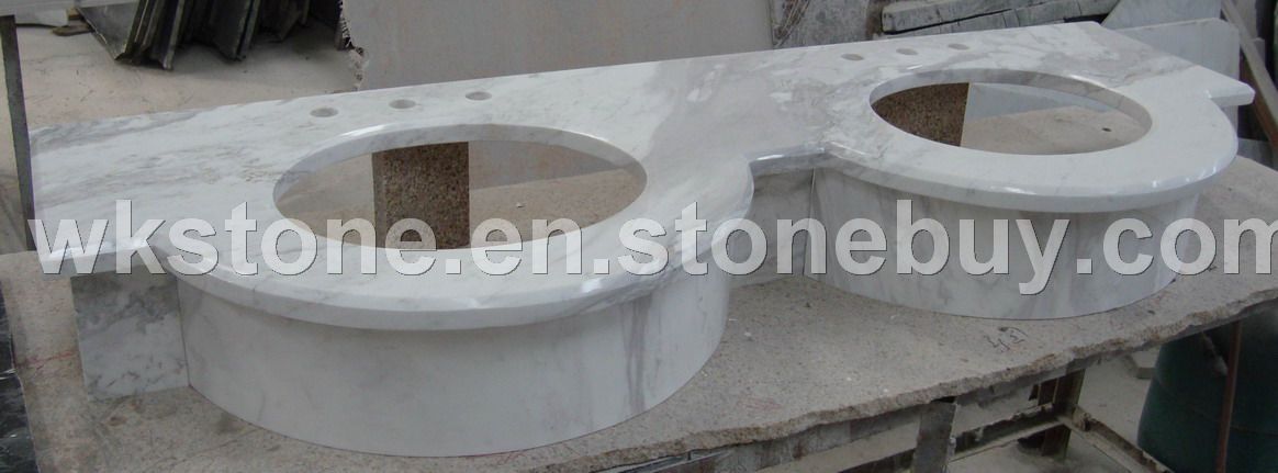 volakas white marble vanity top
