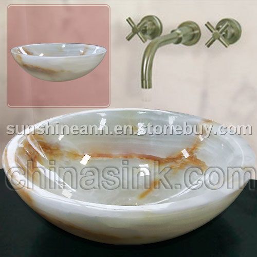White Onyx Marble Sink