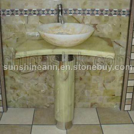 Green onyx Pedestal Sink
