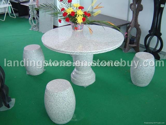 stone table, stone bench