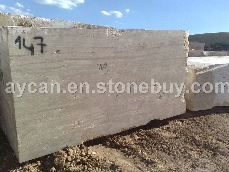 raw travertine block