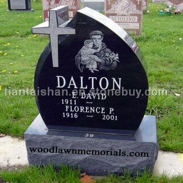 black granite headstone gravestone