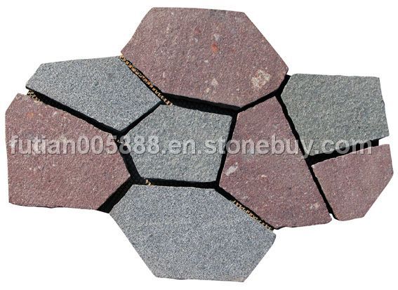 Random Flagstone G654+Ocean red Random Flagstone G654+Ocean red