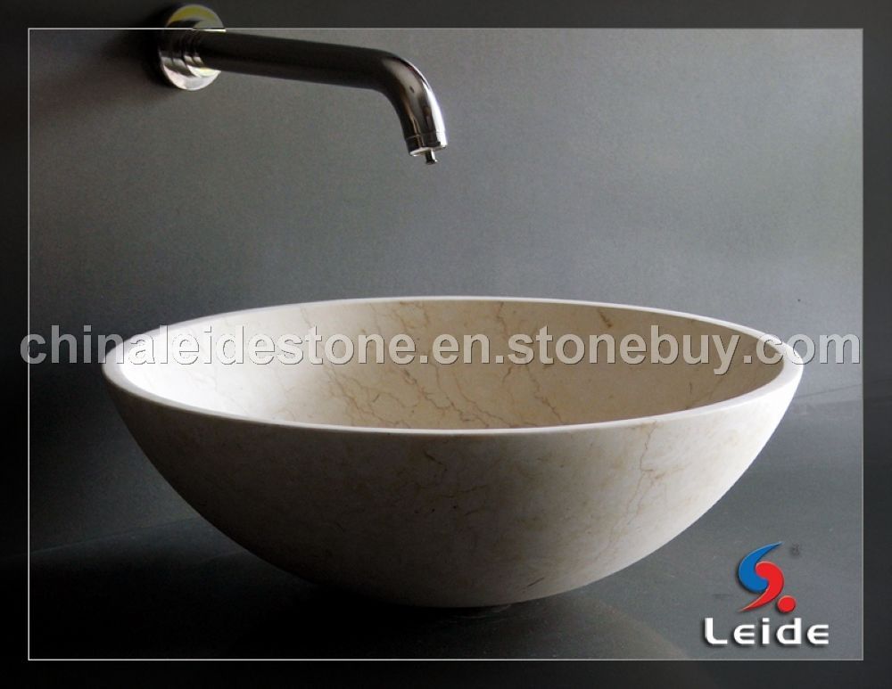 Sunny yellow beige marble bowl sink LD-A017