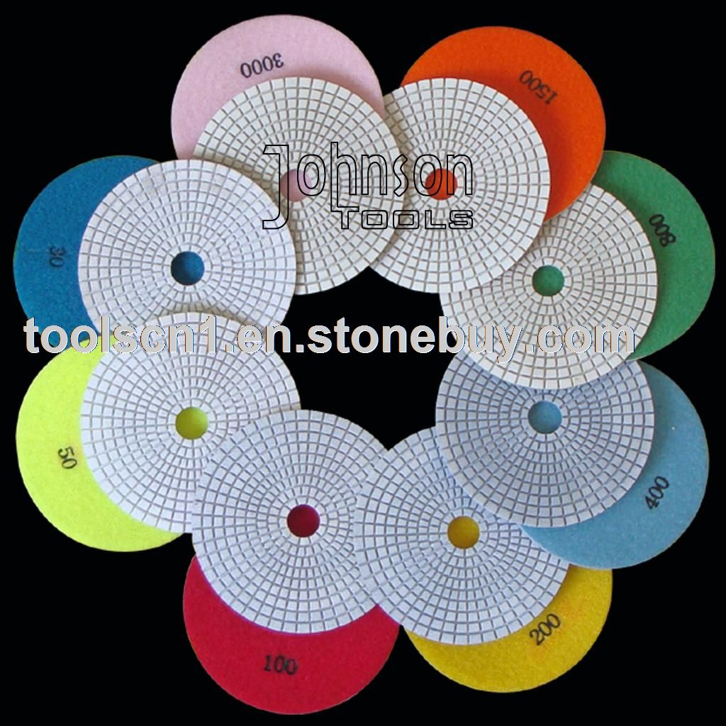 125mm diamond wet polishing pad: white polishing pad