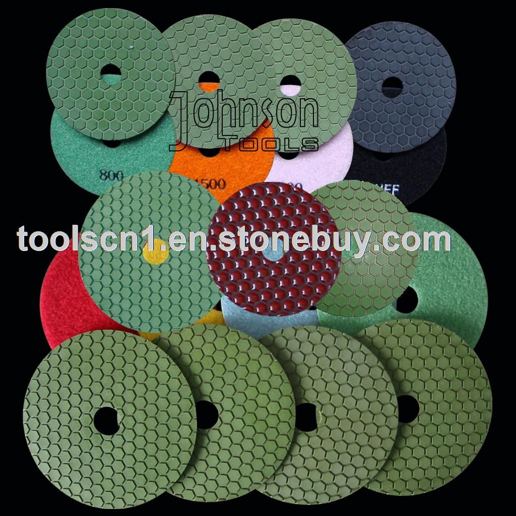 Diamond dry polishing pad