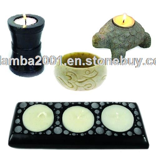 Soapstone Candle Tea Holder